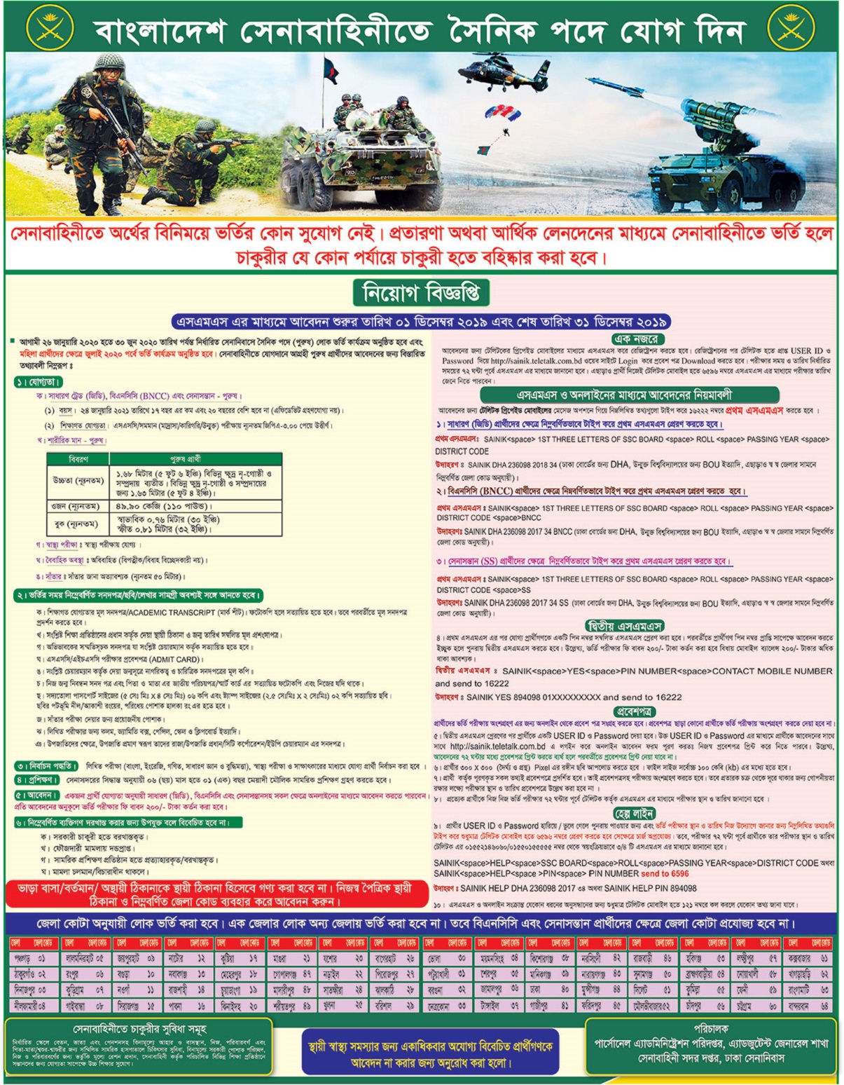 Bangladesh Army Job Circular